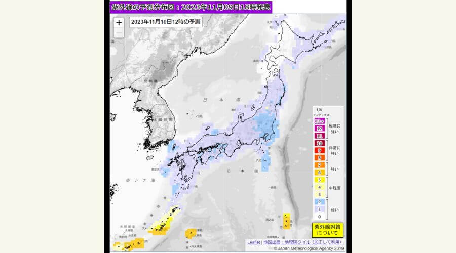 紫外線　予測図　沖縄
